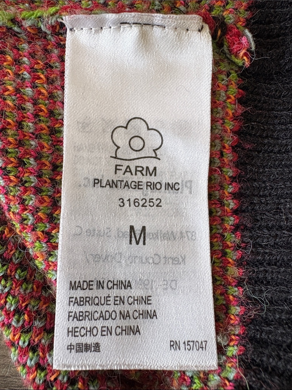 FARM Rio The Dance Multicolor Knit Sweater Size Medium - Picture 7 of 13